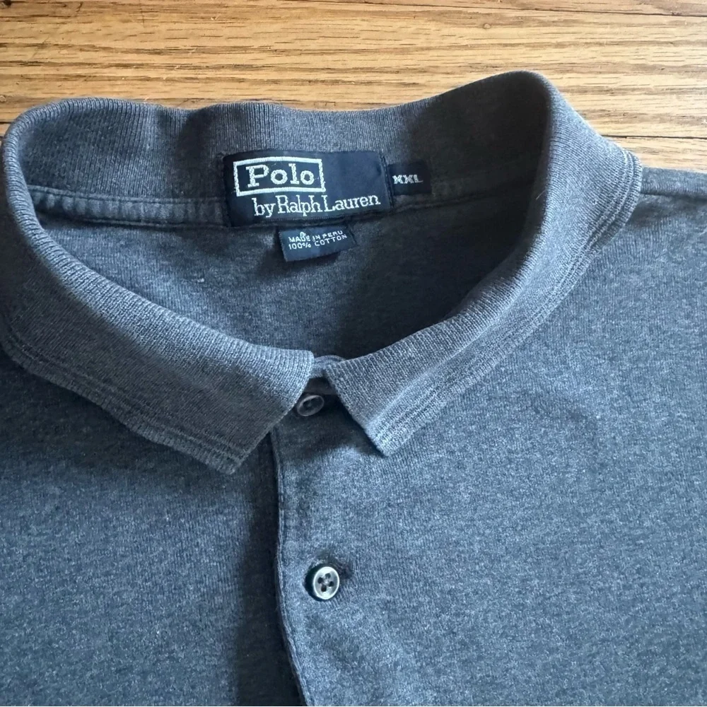 Ralph Lauren Charcoal Polo Long Sleeve 3 Button-Up Collared Shirt Size XXL
